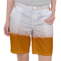 Beer Foam Bubbles Alcohol  Glass Pocket Shorts by Amaryn4rt