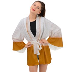 Beer Foam Bubbles Alcohol  Glass Long Sleeve Kimono by Amaryn4rt