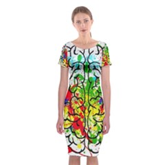 Brain Mind Psychology Idea Hearts Classic Short Sleeve Midi Dress by Amaryn4rt