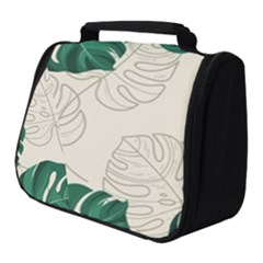 Green Monstera Leaf Illustrations Full Print Travel Pouch (small) by HermanTelo