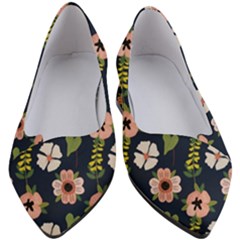 Flower White Grey Pattern Floral Women s Block Heels  by Dutashop