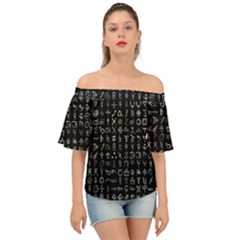 Alchemical Symbols - Collected Inverted Off Shoulder Short Sleeve Top by WetdryvacsLair