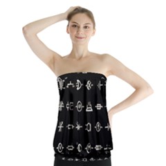 Electrical Symbols Callgraphy Short Run Inverted Strapless Top by WetdryvacsLair