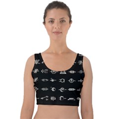 Electrical Symbols Callgraphy Short Run Inverted Velvet Crop Top by WetdryvacsLair