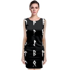 Elder Futhark Rune Set Collected Inverted Sleeveless Velvet Midi Dress by WetdryvacsLair