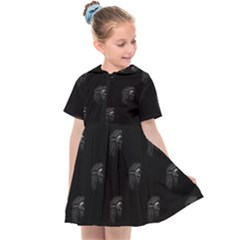 Arfican Head Sculpture Motif Print Pattern Kids  Sailor Dress by dflcprintsclothing