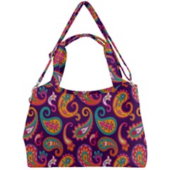 Paisley Purple Double Compartment Shoulder Bag by designsbymallika