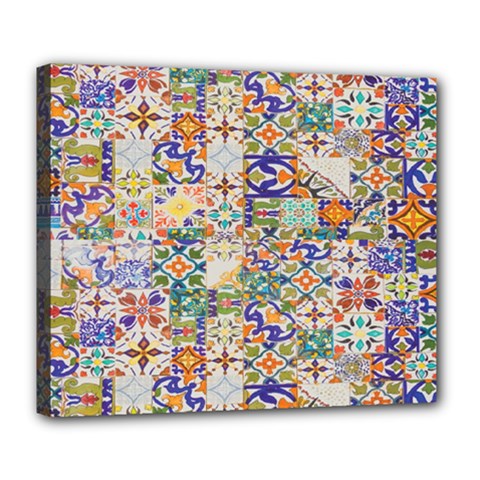 Mosaic Print Deluxe Canvas 24  X 20  (stretched) by designsbymallika