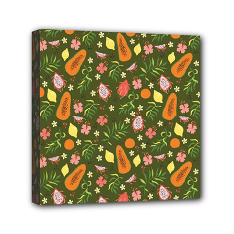 Tropical Fruits Love Mini Canvas 6  X 6  (stretched) by designsbymallika