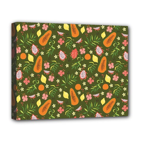 Tropical Fruits Love Deluxe Canvas 20  X 16  (stretched) by designsbymallika