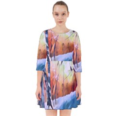 Paysage D hiver Smock Dress by sfbijiart