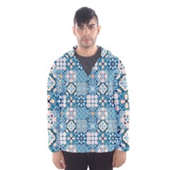 Ceramic Tile Pattern Men s Hooded Windbreaker by designsbymallika