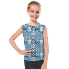 Ceramic Tile Pattern Kids  Mesh Tank Top by designsbymallika