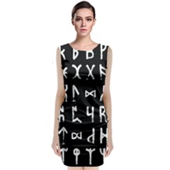 Macromannic Runes Collected Inverted Sleeveless Velvet Midi Dress by WetdryvacsLair