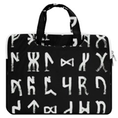 Macromannic Runes Collected Inverted Macbook Pro Double Pocket Laptop Bag by WetdryvacsLair