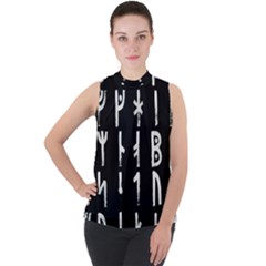 Medieval Runes Collected Inverted Complete Mock Neck Chiffon Sleeveless Top by WetdryvacsLair