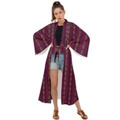 Maroon Sprinkles Maxi Kimono by Sparkle