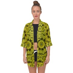 Yellow Kolodo Open Front Chiffon Kimono by Sparkle