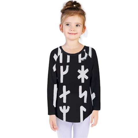 Younger Futhark Rune Set Collected Inverted Kids  Long Sleeve Tee by WetdryvacsLair