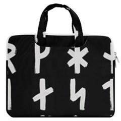 Younger Futhark Rune Set Collected Inverted Macbook Pro Double Pocket Laptop Bag by WetdryvacsLair