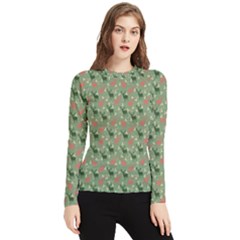 Deer Retro Pattern Women s Long Sleeve Rash Guard by HermanTelo