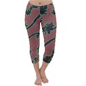 Tropical Style Floral Motif Print Pattern Capri Winter Leggings  View1