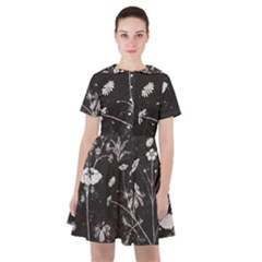 Dark Floral Artwork Sailor Dress by dflcprintsclothing