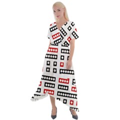 Geometric Sequence Print Pattern Design Cross Front Sharkbite Hem Maxi Dress by dflcprintsclothing