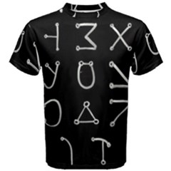 Heinrich Cornelius Agrippa Of Occult Philosophy 1651 Angelic Alphabet Or Celestial Writing Collected Inverted Men s Cotton Tee by WetdryvacsLair