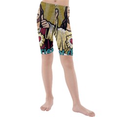 Buddy Christ Kids  Mid Length Swim Shorts by Valentinaart