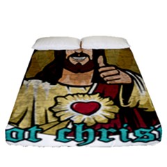 Buddy Christ Fitted Sheet (queen Size) by Valentinaart