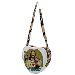 Buddy Christ Heart Shoulder Bag by Valentinaart