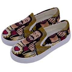 Buddy Christ Kids  Canvas Slip Ons by Valentinaart