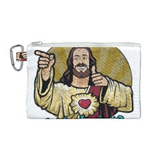 Buddy Christ Canvas Cosmetic Bag (medium) by Valentinaart