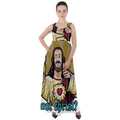 Buddy Christ Empire Waist Velour Maxi Dress by Valentinaart