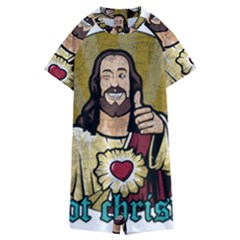 Buddy Christ Kids  Boyleg Half Suit Swimwear by Valentinaart