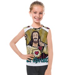 Buddy Christ Kids  Mesh Tank Top by Valentinaart