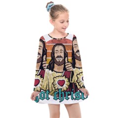 Got Christ? Kids  Long Sleeve Dress by Valentinaart