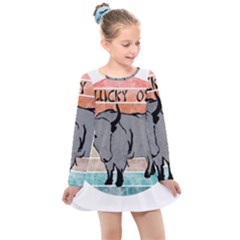 Chinese New Year ¨c Year Of The Ox Kids  Long Sleeve Dress by Valentinaart