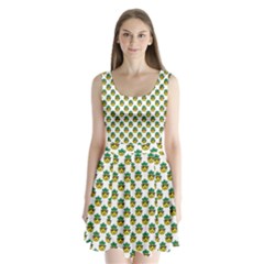 Holiday Pineapple Split Back Mini Dress  by Sparkle