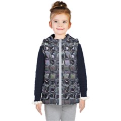 Funky Mosaic  Kids  Hooded Puffer Vest by MRNStudios