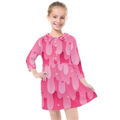 Rose Slime  Kids  Quarter Sleeve Shirt Dress by Sobalvarro