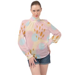 Girly High Neck Long Sleeve Chiffon Top by Sobalvarro