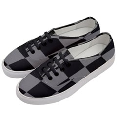 Black Gingham Check Pattern Women s Classic Low Top Sneakers by yoursparklingshop