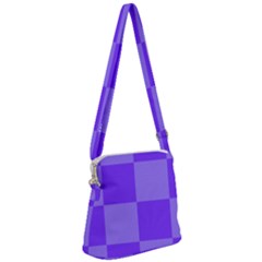 Purple Gingham Check Squares Pattern Zipper Messenger Bag by yoursparklingshop