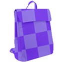 Purple Gingham Check Squares Pattern Flap Top Backpack View2