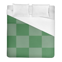 Green Gingham Check Squares Pattern Duvet Cover (full/ Double Size) by yoursparklingshop