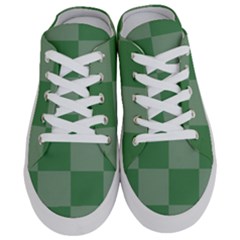 Green Gingham Check Squares Pattern Half Slippers by yoursparklingshop