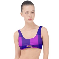 Blue And Pink Buffalo Plaid Check Squares Pattern The Little Details Bikini Top by yoursparklingshop