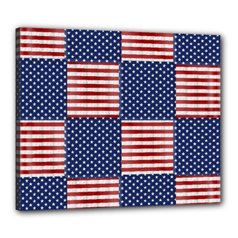 Red White Blue Stars And Stripes Canvas 24  X 20  (stretched) by yoursparklingshop